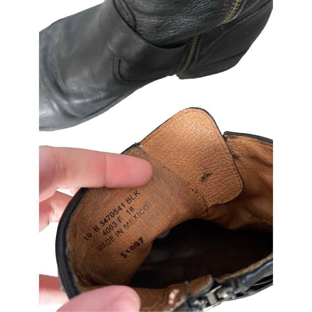 FRYE BROWN LEATHER Ankle Motorcycle Boots Women's Size 10 - Picture 5 of 9